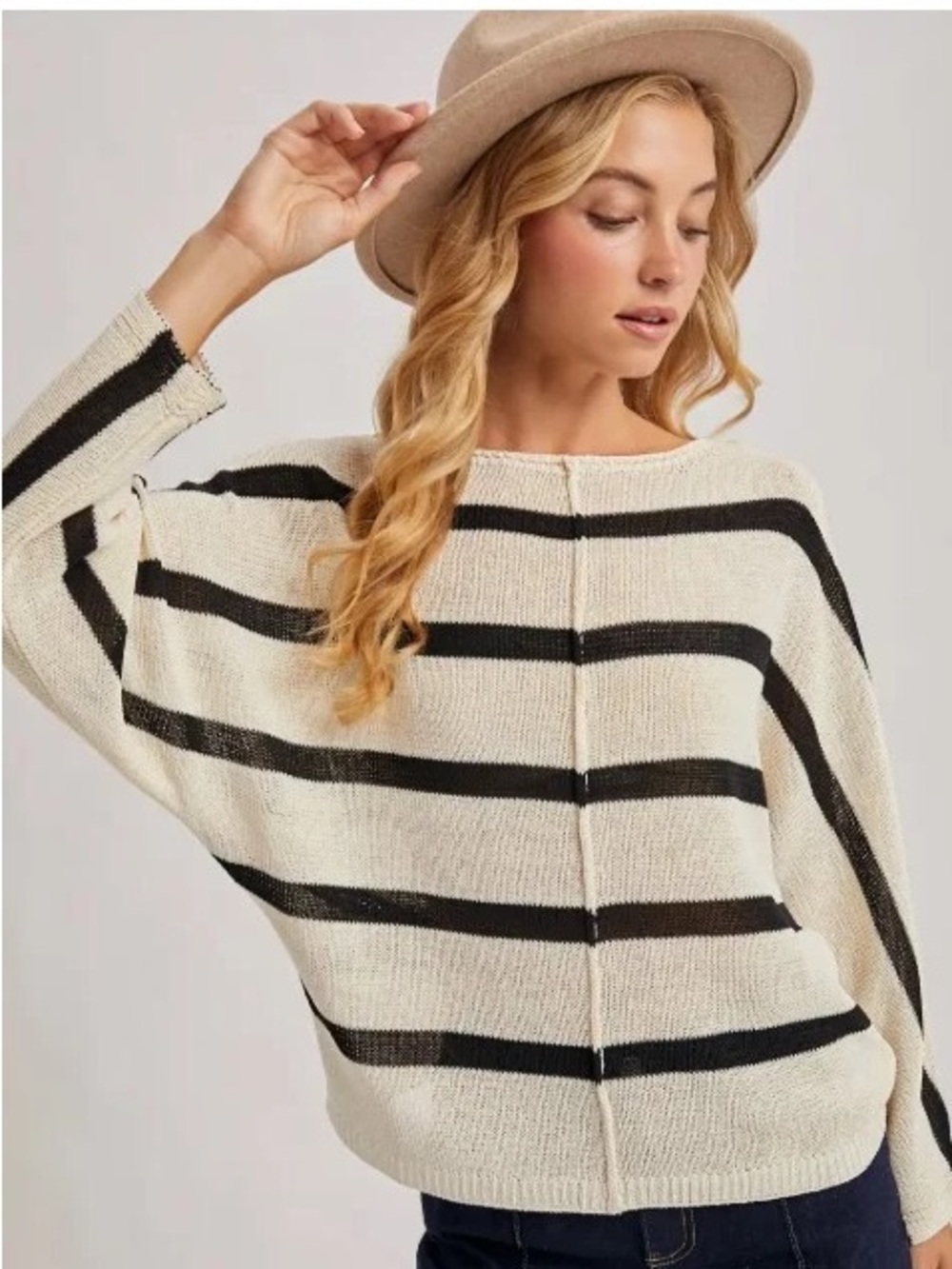 Zara Striped Boat Neck Knit Jumper